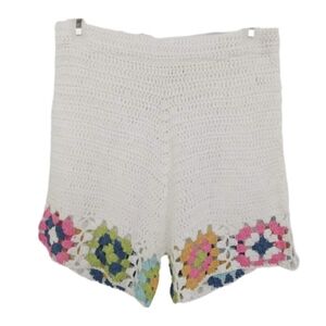 BaVely Granny Square Crochet Shorts High Rise New NWOT